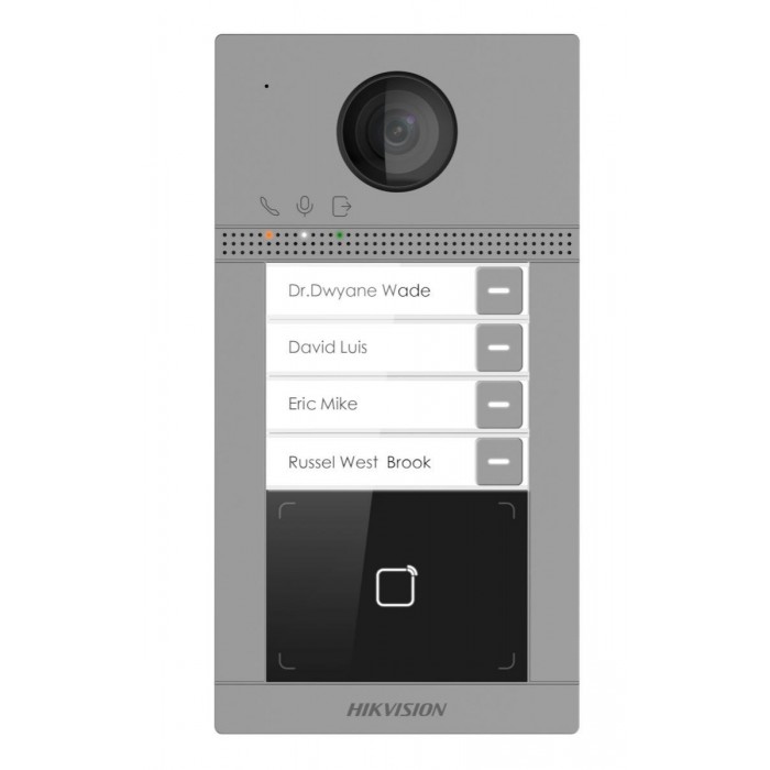 HIKVISION - DS-KV8413-WME1(C) Δικτυακή μπουτονιέρα τεσσάρων κλήσεων με καρταναγνώστη.