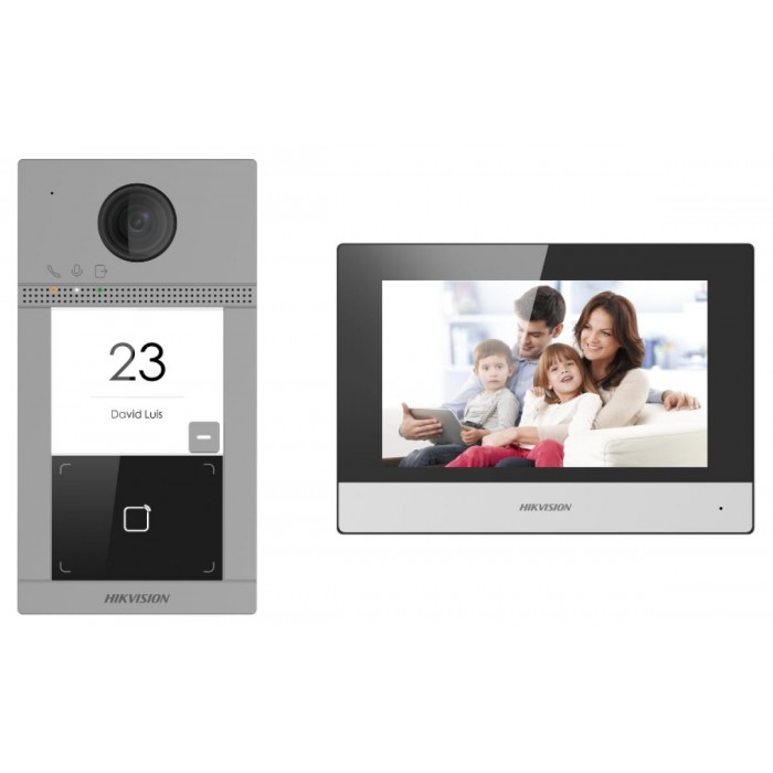 HIKVISION - DS-KIS604-S(C) KIT θυροτηλεόρασης IP μίας κλήσης με ανάλυση 2MP, ενσωματωμένο καρταναγνώστη και σύνδεση WiFi για απομακρυσμένη διαχείριση. HIKVISION - DS-KIS604-S(C) KIT θυροτηλεόρασης IP μίας κλήσης με ανάλυση 2MP, ενσωματωμένο καρταναγνώστη και σύνδεση WiFi για απομακρυσμένη διαχείριση.