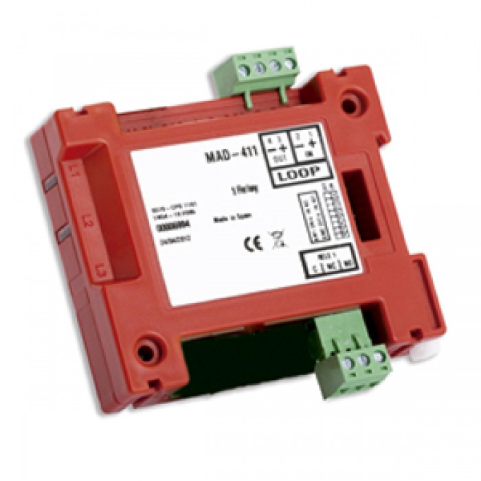DETNOV - MAD-411 Διευθυνσιοδοτούμενο module 1 εξόδου relay ξηρή επαφή, τροφοδοτούμενο από τον βρόχο, για έλεγχο και διασύνδεση εξωτερικών συσκευών, με πιστοποίηση EN 54-18. DETNOV - MAD-411 Διευθυνσιοδοτούμενο module 1 εξόδου relay ξηρή επαφή, τροφοδοτούμενο από τον βρόχο, για έλεγχο και διασύνδεση εξωτερικών συσκευών, με πιστοποίηση EN 54-18.