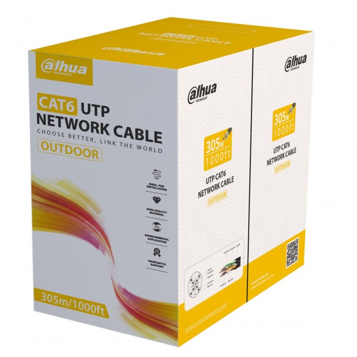 DAHUA - PFM920-6UN-Black Κουλούρα 305 μέτρων CAT6 για εξωτερική τοποθέτηση. Χρώμα Μαύρο. DAHUA - PFM920-6UN-Black Κουλούρα 305 μέτρων CAT6 για εξωτερική τοποθέτηση. Χρώμα Μαύρο.