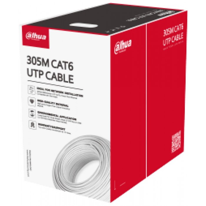 DAHUA - PFM922I-6UN-C Καλώδιο UTP Cat6, 305 μέτρων, λευκού χρώματος. Yλικό CCA (χαλκός 22%) DAHUA - PFM922I-6UN-C Καλώδιο UTP Cat6, 305 μέτρων, λευκού χρώματος. Yλικό CCA (χαλκός 22%)
