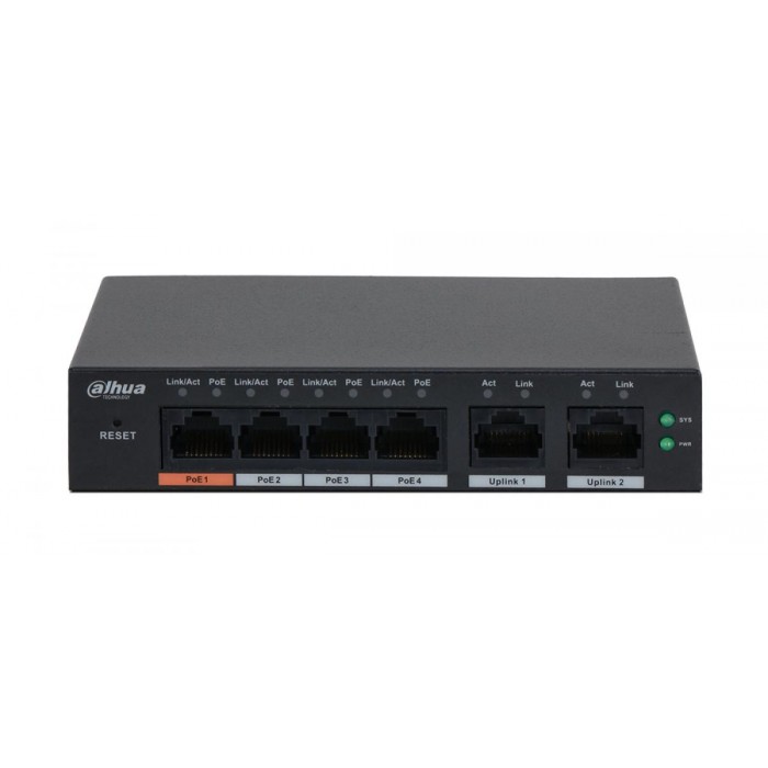 DAHUA - CS4006-4GT-60 Cloud Managed switch με 4 θύρες PoE 1000Μbps και 2 θύρες Uplink 1000Mbps. Aπομακρυσμένη διαχείριση μέσω κινητού. Τροφοδοσία 60W. DAHUA - CS4006-4GT-60 Cloud Managed switch με 4 θύρες PoE 1000Μbps και 2 θύρες Uplink 1000Mbps. Aπομακρυσμένη διαχείριση μέσω κινητού. Τροφοδοσία 60W.