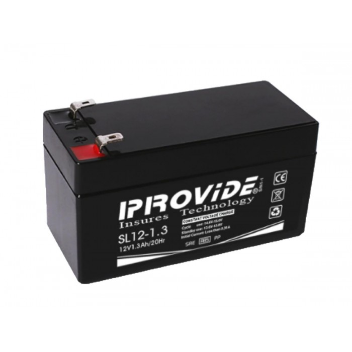 PROVIDE - BATTERY 12V 1.3AH Επαναφορτιζόμενη μπαταρία μολύβδου 12V / 1,3Ah.