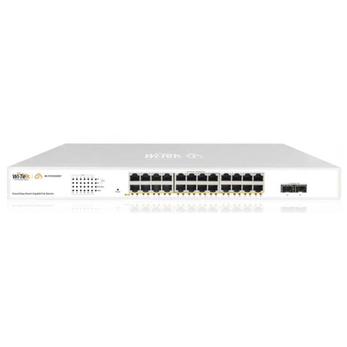 WI-TEK - WI-PCES326GF V2 Cloud Managed switch με 24 θύρες PoE 1000Μbps με 2 θύρες SFP 1000Mbps. Aπομακρυσμένη διαχείριση μέσω κινητού. Τροφοδοσία 370W. WI-TEK - WI-PCES326GF V2 Cloud Managed switch με 24 θύρες PoE 1000Μbps με 2 θύρες SFP 1000Mbps. Aπομακρυσμένη διαχείριση μέσω κινητού. Τροφοδοσία 370W.