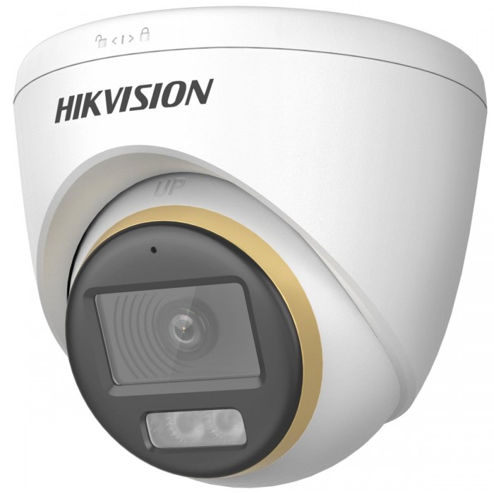 HIKVISION - DS-2CE72DF3T-LFS Κάμερα Dome ColorVu Smart Hybrid 2MP, με φακό 2.8mm, εμβέλεια λευκού φωτός 40 μέτρα και ενσωματωμένο μικρόφωνο.