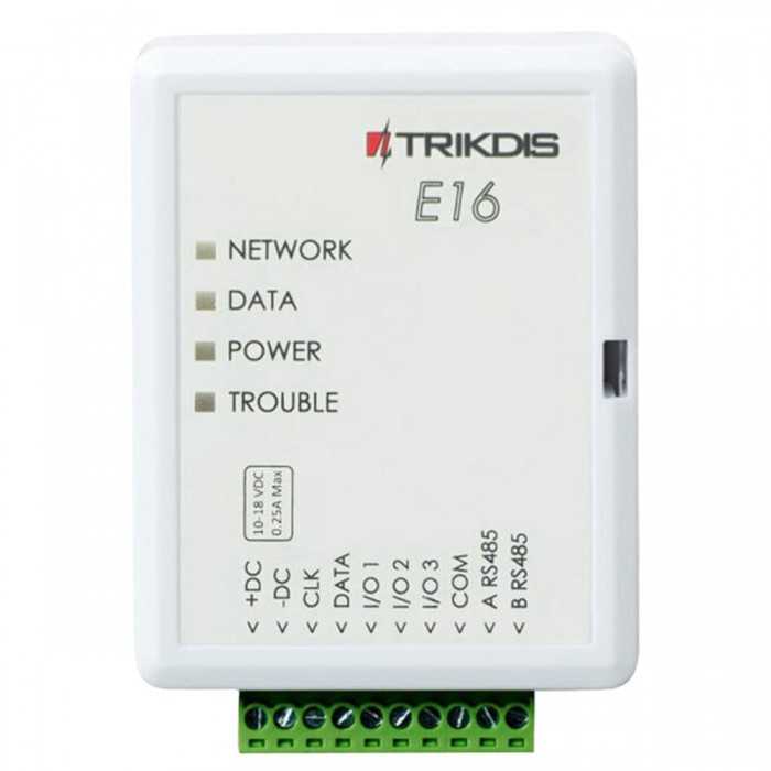 TRIKDIS - E16 Trikdis E16, universal συσκευή επικοινωνίας μέσω ethernet για αποστολή σημάτων συναγερμού σε κεντρικό σταθμό (ΚΛΣ).