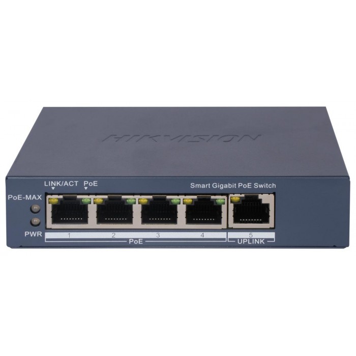 HIKVISION - DS-3E1505P-EI PoE Switch με 4 θύρες PoE Gigabit και 1 θύρα Uplink Gibagit.
