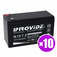 PROVIDE - 10άδες Μπαταρίες 12V 7.2AH Πακέτο 10 τεμαχίων. Επαναφορτιζόμενη μπαταρία μολύβδου 12V / 7.2Ah.