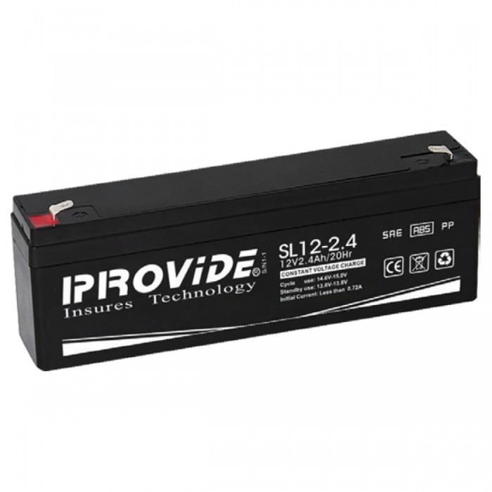 PROVIDE - BATTERY 12V 2.4AH Επαναφορτιζόμενη μπαταρία μολύβδου 12V / 2,4Ah.