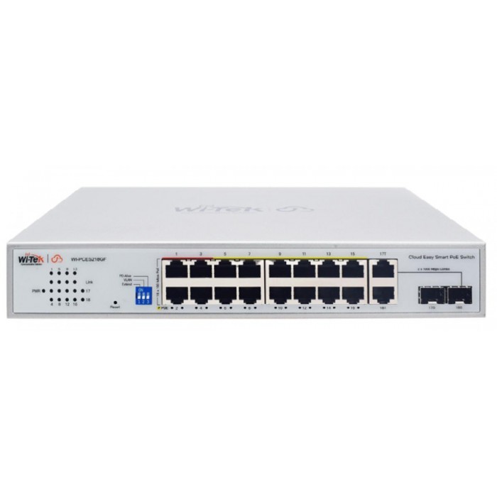 WI-TEK - WI-PCES218GF Rackmount Switch με 16 θύρες PoE (250 μέτρα), 2 θύρες uplink και 2 θύρες Combo SFP. Λειτουργία VLAN. Τροφοδοσία 250W. WI-TEK - WI-PCES218GF Rackmount Switch με 16 θύρες PoE (250 μέτρα), 2 θύρες uplink και 2 θύρες Combo SFP. Λειτουργία VLAN. Τροφοδοσία 250W.