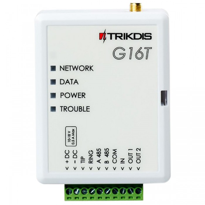 TRIKDIS - G16T GSM/GPRS 4G Universal συσκευή επικοινωνίας 4G μέσω GSM/GPRS για αποστολή σημάτων συναγερμού σε κεντρικό σταθμό (ΚΛΣ).