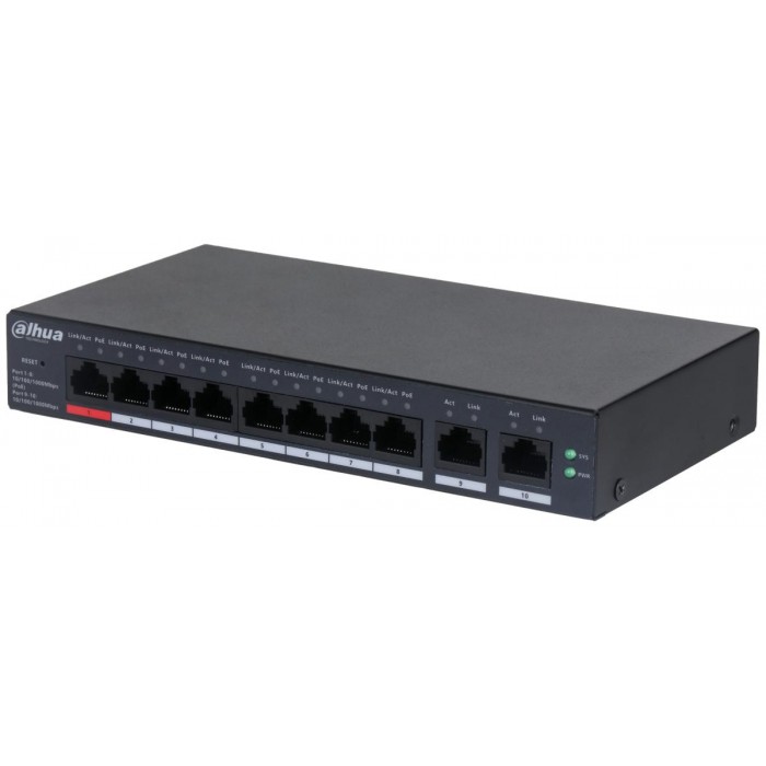 DAHUA - CS4010-8GT-110 Cloud Managed switch με 8 θύρες PoE Gigabit και 2 θύρες Uplink. Aπομακρυσμένη διαχείριση μέσω κινητού. Τροφοδοσία 110W. DAHUA - CS4010-8GT-110 Cloud Managed switch με 8 θύρες PoE Gigabit και 2 θύρες Uplink. Aπομακρυσμένη διαχείριση μέσω κινητού. Τροφοδοσία 110W.