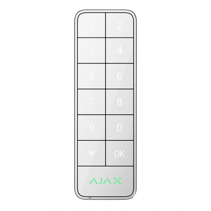 AJAX - KEYPAD OUTDOOR WHITE FIBRA Ενσύρματο πληκτρολόγιο Fibra εξωτερικού χώρου IP65, σε λευκό χρώμα. AJAX - KEYPAD OUTDOOR WHITE FIBRA Ενσύρματο πληκτρολόγιο Fibra εξωτερικού χώρου IP65, σε λευκό χρώμα.
