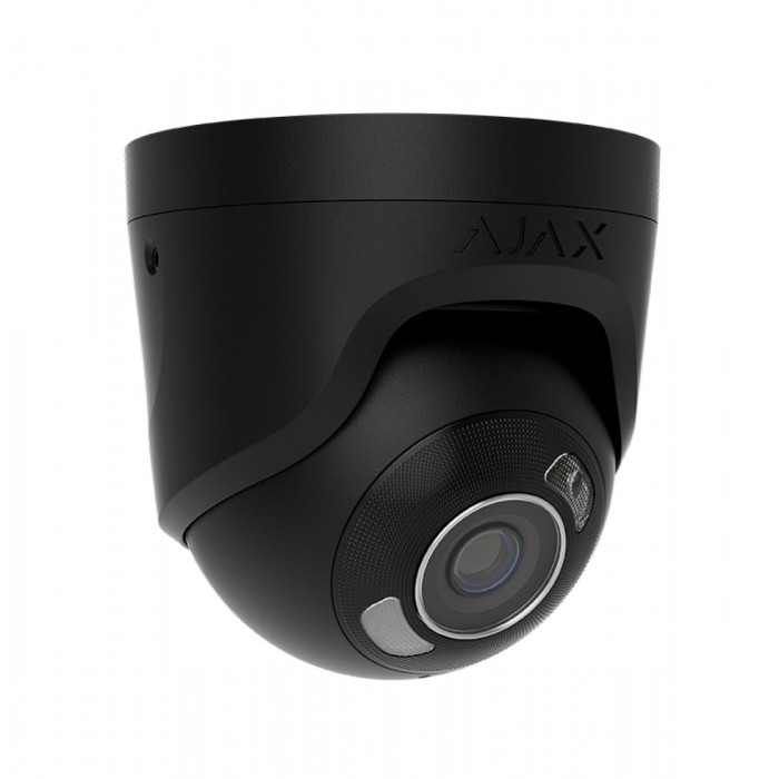 AJAX - TURRETCAM HL (5 MP/2.8mm) BLACK Ενσύρματη IP Turret κάμερα ανάλυσης 5MP (2880 x 1620px), με γωνία θέασης 100°–110°, ενσωματωμένο μικρόφωνο και υποστήριξη έγχρωμης νυχτερινής λήψης, σε μαύρο χρώμα.