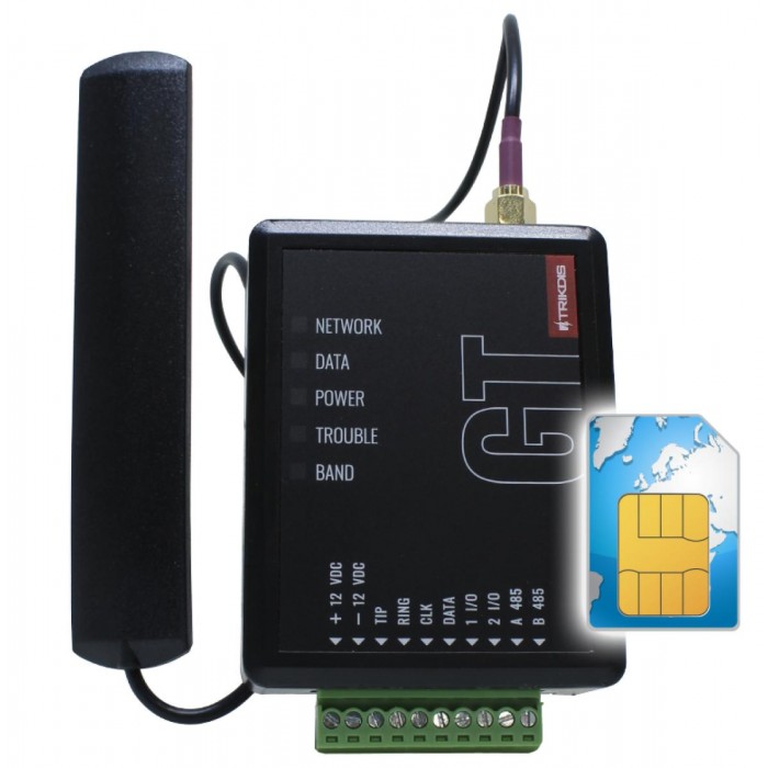 TRIKDIS - GT GLOBAL Trikdis GT 4G/5G, με ενσωματωμένη κάρτα SIM Global με 12μηνη συνδρομή . Universal μονάδα επικοινωνίας GSM/GPRS για αποστολή σημάτων συναγερμού στον κεντρικό σταθμό (ΚΛΣ) της GRANDE (ή ΚΛΣ της επιλογής σου).