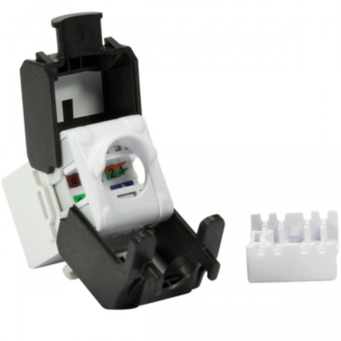 SAFEWELL - DST Keystone Cat6A UTP Jacks 180° Toolness (Up to Down) Keystone Jack Cat 6a.