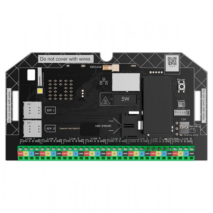 AJAX - HUB HYBRID 2 FIBRA (WITHOUT CASING) Πλακέτα συναγερμού χωρίς κουτί, FIBRA (4G LTE), 8 ΒUS γραμμές, 250 συσκευές και 3 κανάλια επικοινωνίας. AJAX - HUB HYBRID 2 FIBRA (WITHOUT CASING) Πλακέτα συναγερμού χωρίς κουτί, FIBRA (4G LTE), 8 ΒUS γραμμές, 250 συσκευές και 3 κανάλια επικοινωνίας.