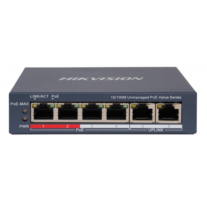 HIKVISION - DS-3E0106P-E/M(B) PoE Switch με 4 θύρες PoE και 2 θύρες Uplink. HIKVISION - DS-3E0106P-E/M(B) PoE Switch με 4 θύρες PoE και 2 θύρες Uplink.