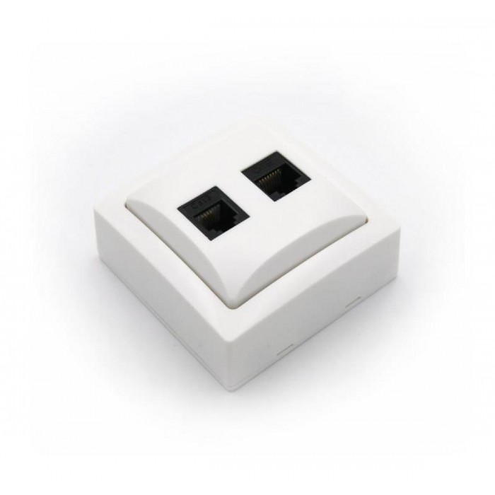 Πρίζα Επίτοιχη RJ11 & RJ45 UTP Cat.5e Λευκό 13-3950 ADELEQ