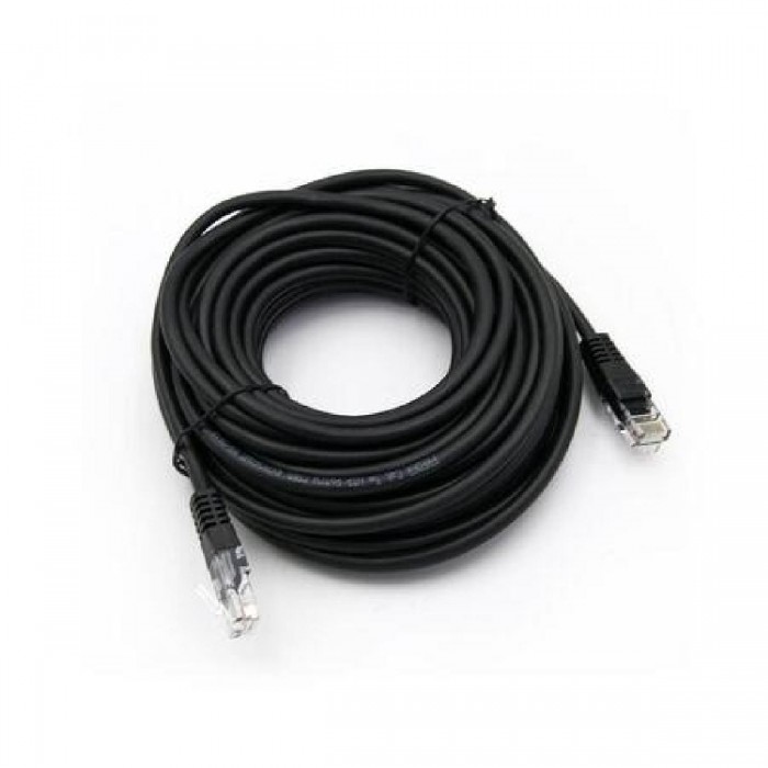 Patch Cord Χαλκού 10m Cat.5e UTP Μαύρο FREDER