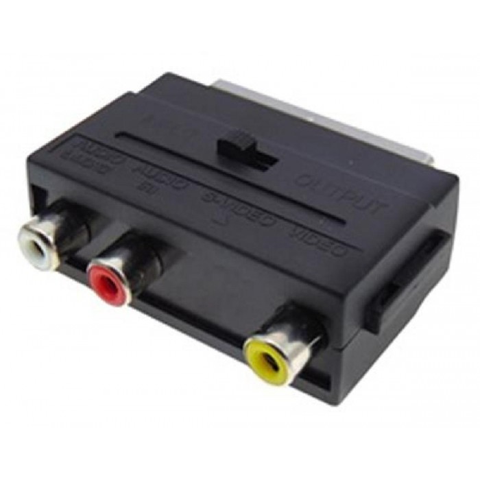 SCART Adaptor Αρσενικό Σε RCA Θηλυκό Τριπλό Μαύρο SC2012 OWI