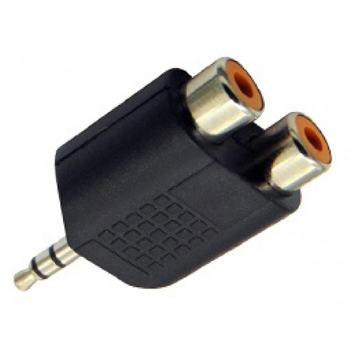 Adaptor 3.5mm² Αρσενικό Stereo Σε RCA Θηλυκό Διπλό Μαύρο JT-3189A JKG