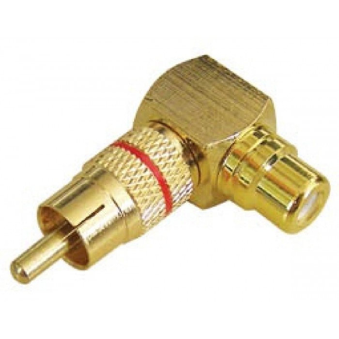 RCA Adaptor Αρσενικό Σε Θηλυκό Γωνία Κόκκινο LZ552G/R JKG RCA Adaptor Αρσενικό Σε Θηλυκό Γωνία Κόκκινο LZ552G/R JKG