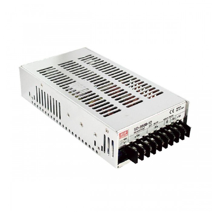 Converter 200W Με Είσοδο 19-36VDC Και Έξοδο 48VDC SD200B-48 MEAN WELL