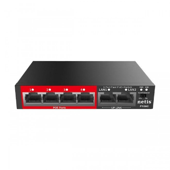 Ethernet Switch 6P 10/100Mbps PoE P106C NETIS