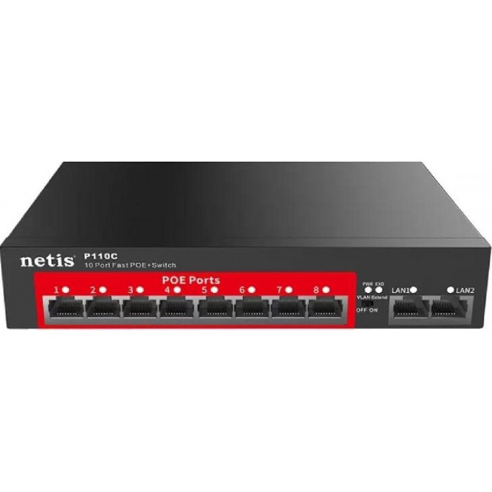 Ethernet Switch 10P 10/100Mbps PoE P110C NETIS