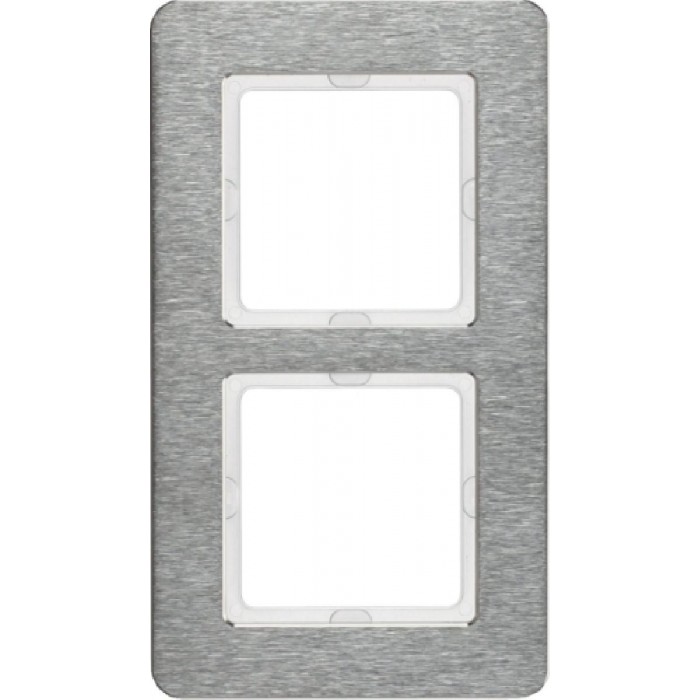 Πλαίσιο 2 Θέσεων Κάθετο Inox Brushed Q.7 BERKER