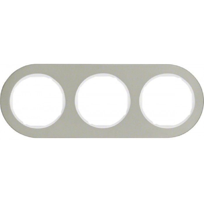 Πλαίσιο 3 Θέσεων Inox Με Λευκό R.Classic BERKER