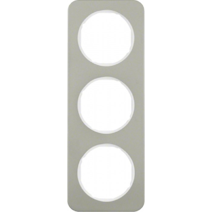 Πλαίσιο 3 Θέσεων Inox Με Λευκό R.1 BERKER