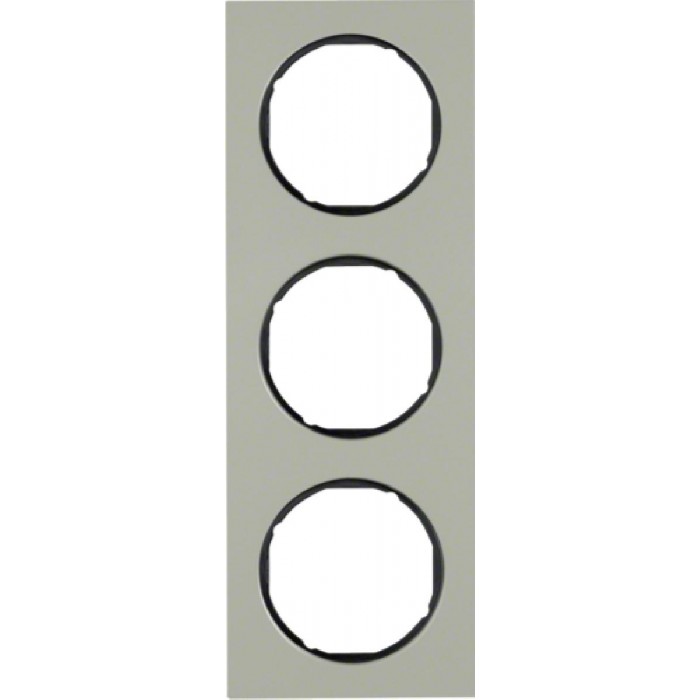 Πλαίσιο 3 Θέσεων Inox Με Μαύρο R.3 BERKER