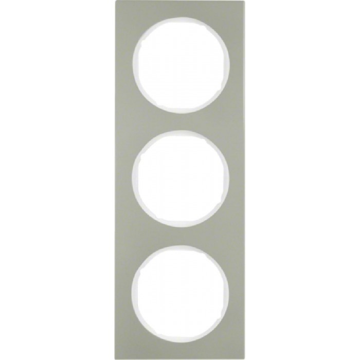Πλαίσιο 3 Θέσεων Inox Με Λευκό R.3 BERKER