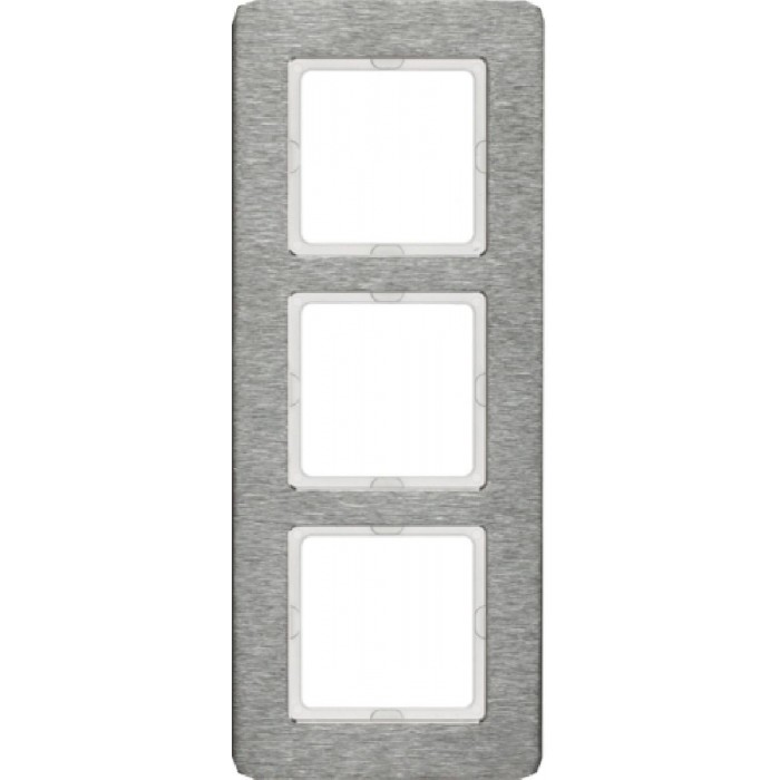 Πλαίσιο 3 Θέσεων Κάθετο Inox Brushed Q.7 BERKER