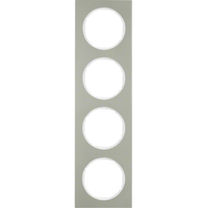 Πλαίσιο 4 Θέσεων Inox Με Λευκό R.3 BERKER