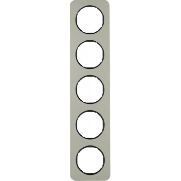 Πλαίσιο 5 Θέσεων Inox Με Μαύρο R.1 BERKER
