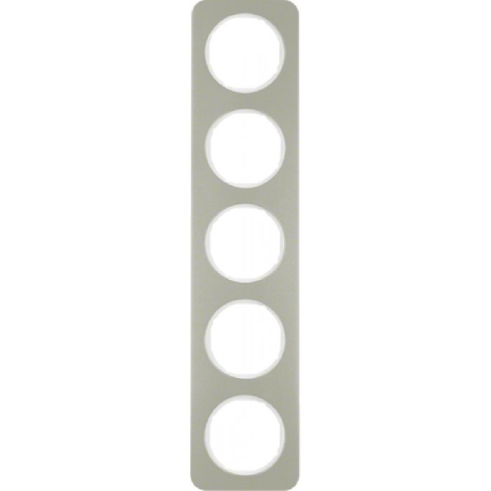 Πλαίσιο 5 Θέσεων Inox Με Λευκό R.1 BERKER