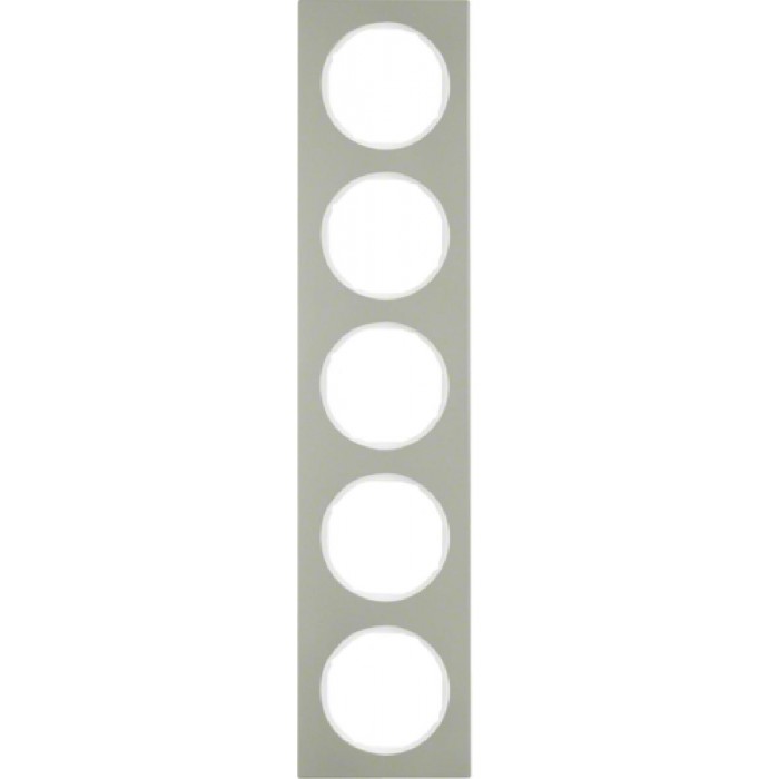 Πλαίσιο 5 Θέσεων Inox Με Λευκό R.3 BERKER