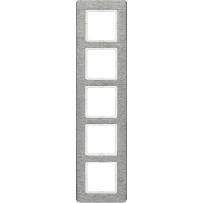 Πλαίσιο 5 Θέσεων Κάθετο Inox Brushed Q.7 BERKER