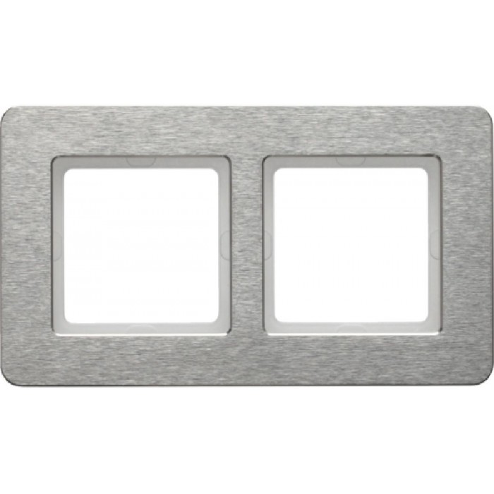 Πλαίσιο 2 Θέσεων Οριζόντιο Inox Brushed Q.7 BERKER