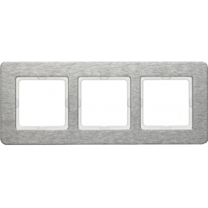 Πλαίσιο 3 Θέσεων Οριζόντιο Inox Brushed Q.7 BERKER