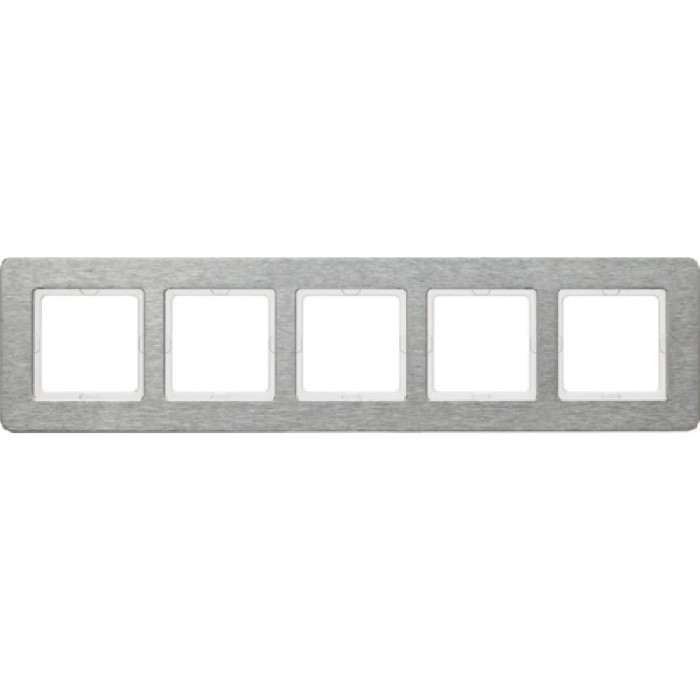 Πλαίσιο 5 Θέσεων Οριζόντιο Inox Brushed Q.7 BERKER