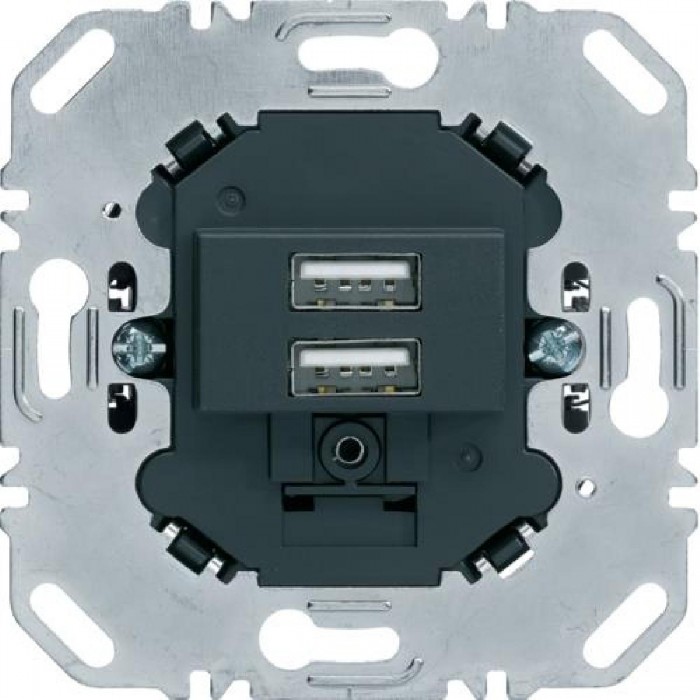 Πρίζα Φόρτισης USB Διπλή Ανθρακί 260205 BERKER