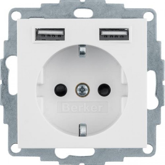 Πρίζα Σούκο Με Θύρες USB Λευκό Q.x BERKER