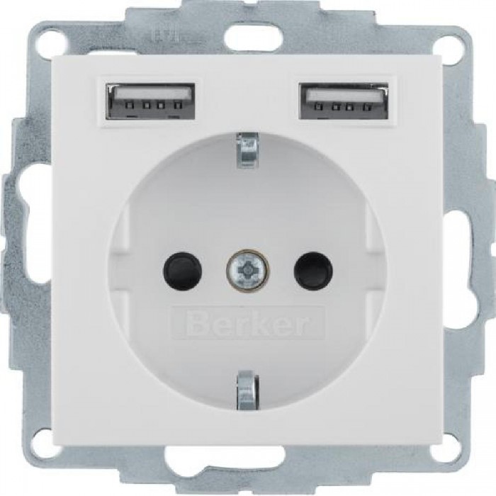 Πρίζα Σούκο Με Θύρες USB Κρεμ S.1/B.x BERKER