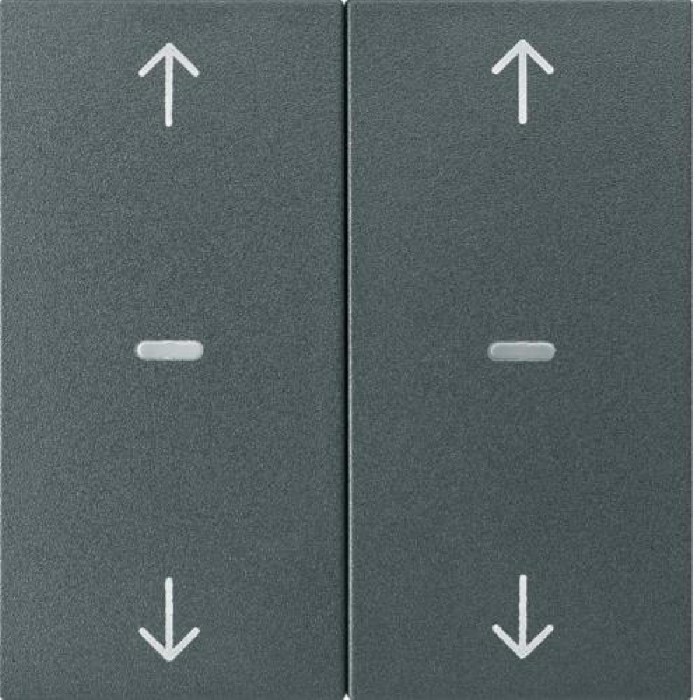 Μετώπη Μπουτόν KNX 2 Πλήκτρων Ρολών Ανθρακί S.1/B.x BERKER