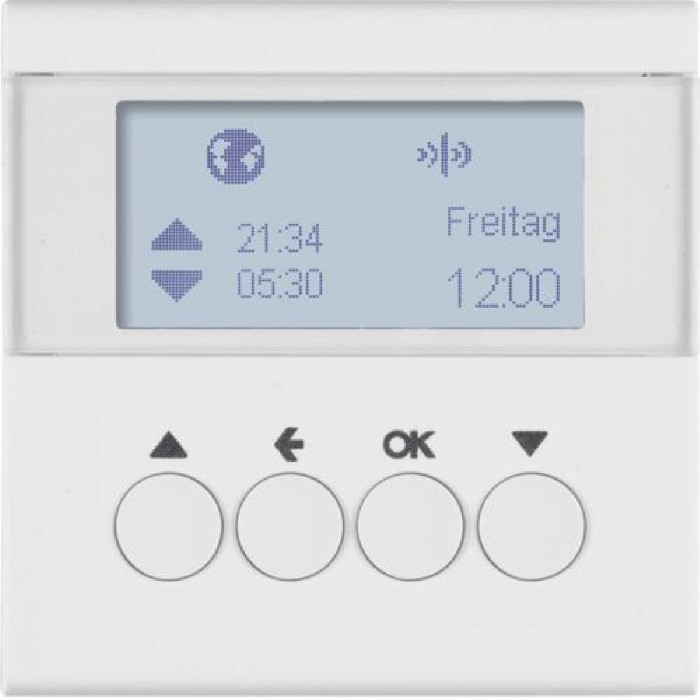 Μετώπη KNX Ασύρματη Χρονοδιακόπτη Ρολών Λευκό Ματ S.1/B.x 85745188 BERKER