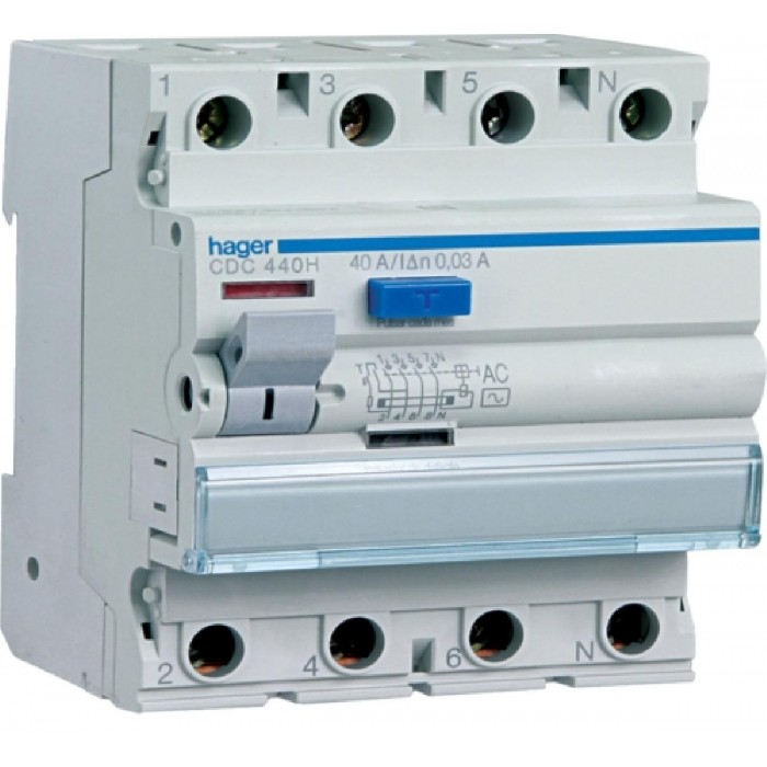 Ρελέ Διαρροής AC 4P 40A 30mA CDC440H HAGER